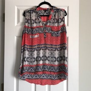 African Print Tank Top Blouse
